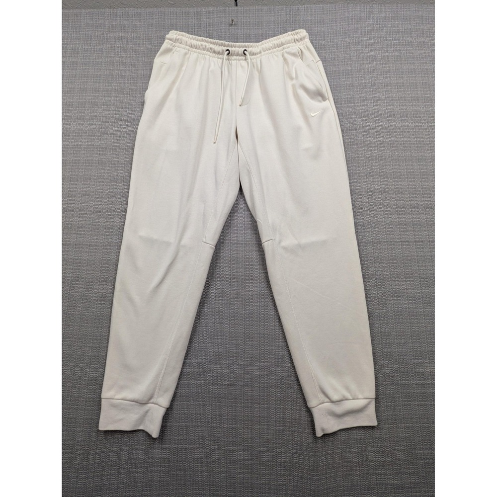 Nike Pants Mens Medium White Dri-FIT Joggers Elastic Waist Pockets Athletic